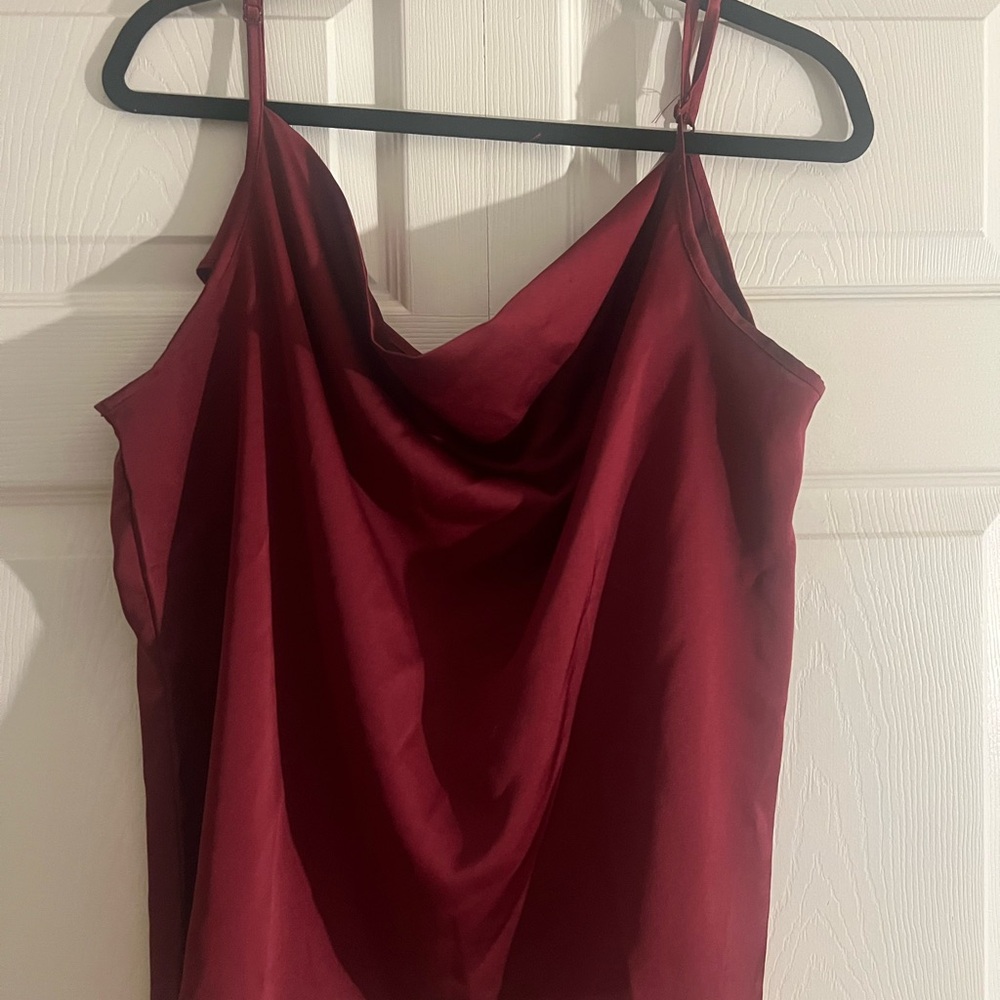 Elegant Burgundy Cowl Neck Top